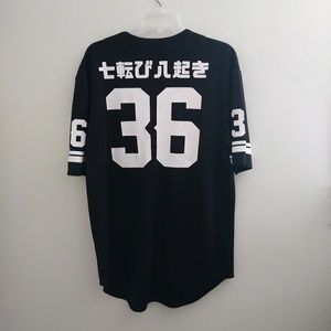 DIVIDED H&M Tokyo jersey style button-up, M